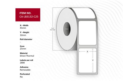 Capture etiketove medium 45 x 32 mm, termo coated, 2800 et./rolka, 10 roliek/box