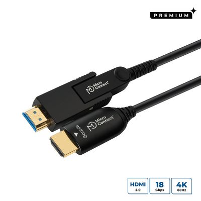 MicroConnect Premium Premium Optic Fiber HDMI Type A - HDMI Type D Cable with a HDMI Type A adapter, 30m