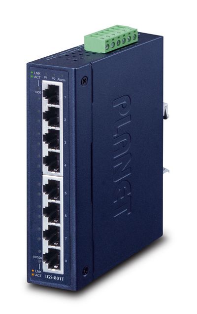 Planet 8-Port 10/100/1000T Industrial Gigabit Ethernet Switch
